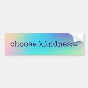 Soft Prismatic Rainbow Gradient "Choose Kindness" Bumper Sticker