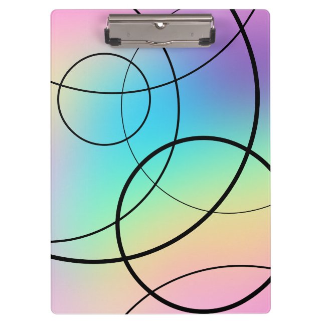 Soft Prismatic Rainbow Gradient Loopy Clipboard (Front)