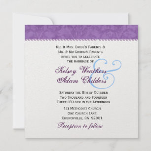 Soft Purple and White Damask Wedding Template
