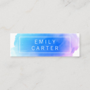 Soft Purple Blue Watercolor Mini Business Card