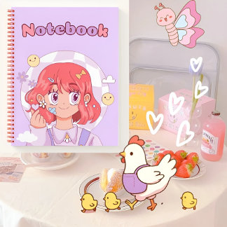 Soft Purple Cute Girl 💜💗✨For her Notebook