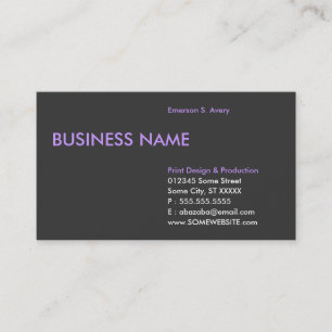 soft purple edge business card
