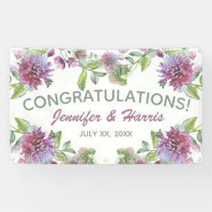 Soft Purple Floral Hanging Wedding Banner