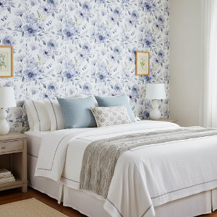 Soft purple floral pattern wallpaper