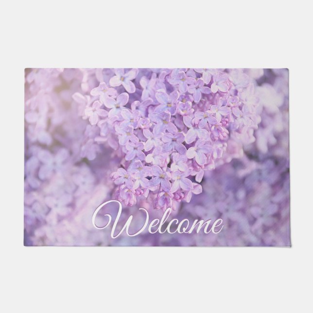 Soft Purple French Lilacs Doormat (Front)