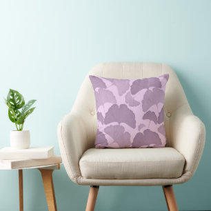 Soft Purple Ginkgo Botanical Dream 1 Cushion