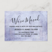 Soft Purple Grunge "We've Moved" Enclosure Card