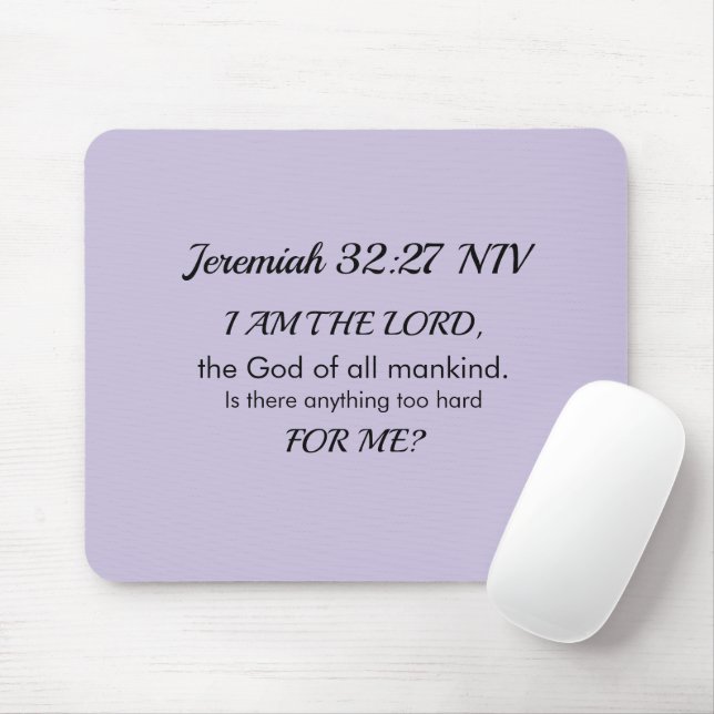 Soft Purple Inspirational Bible Verse Power of God Mouse Pad (With Mouse)