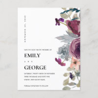 SOFT PURPLE LILAC WATERCOLOR FLORAL SAVE THE DATE