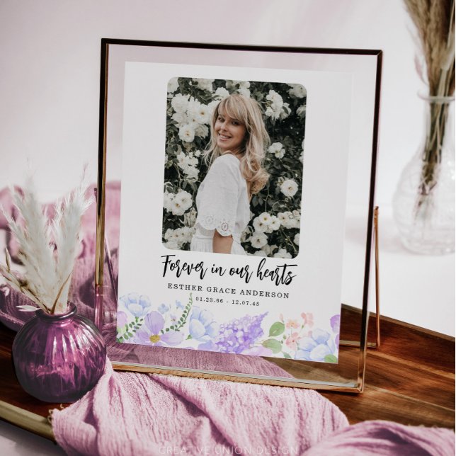 Soft Purple Petals Forever In Our Hearts Poster (Creator Uploaded)