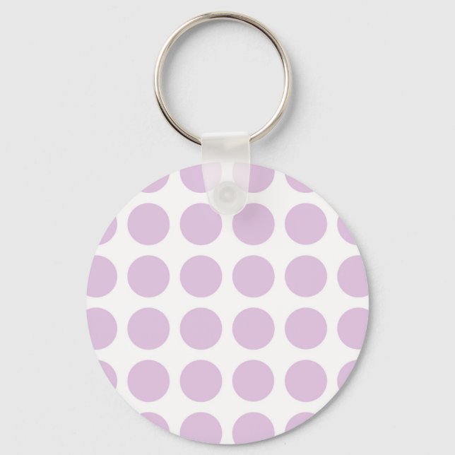 Soft Purple Polka Dots Key Ring (Front)
