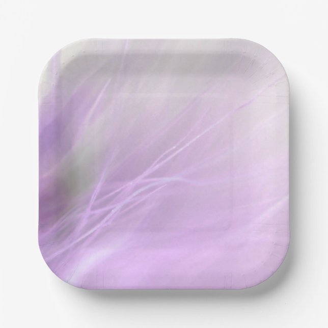 Soft Purple Print Paper Plate (Front)