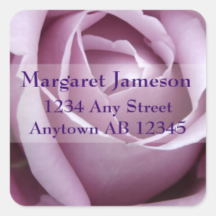 Soft Purple Rose Wedding Return Address Label