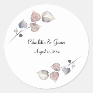 Soft Purple Scottish Heather Wedding Classic Round Sticker
