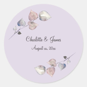 Soft Purple Scottish Heather Wedding Classic Round Sticker