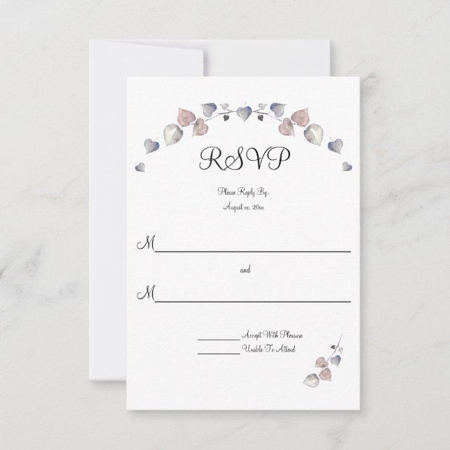 Soft Purple Scottish Heather Wedding RSVP Card (Front)