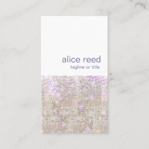Soft Purple Silver Sequins Beauty Stylist Business Card