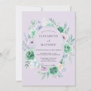Soft Purple Succulent Eucalyptus Wedding Invitation