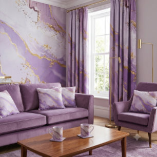 Soft Purple  Watercolor Gold Splash Elegant Coffee Paper Cups
