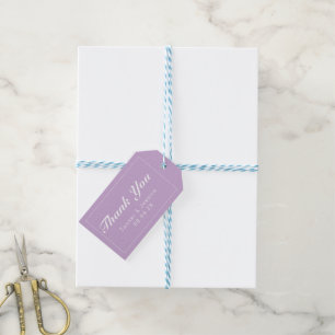 Soft Purple & White Modern Minimalist Thank You Gift Tags