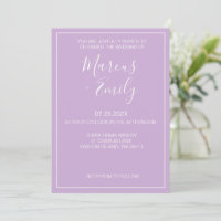 Soft Purple & White Modern Minimalist Wedding