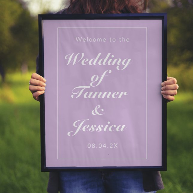 Soft Purple & White Modern Wedding Welcome  Poster (Creator Uploaded)