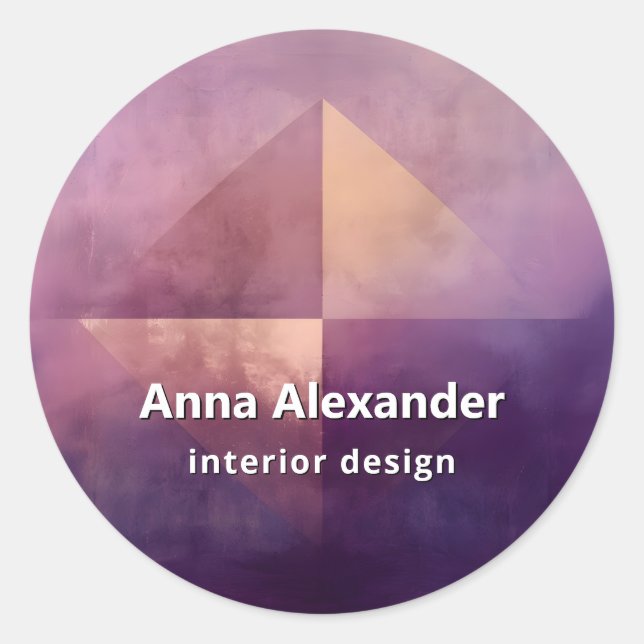 Soft Quadrant | Minimal Design Classic Round Sticker (Front)