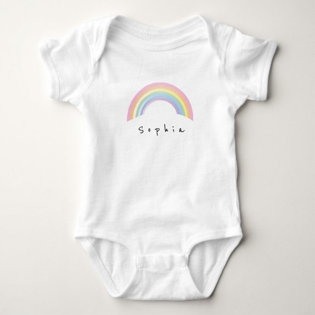 Soft rainbow baby shower baby bodysuit (Front)
