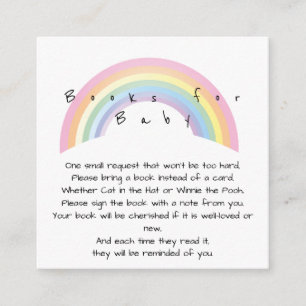 Soft rainbow baby shower books for baby enclosure card