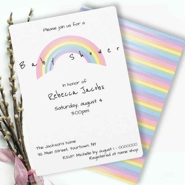 Soft rainbow baby shower invitation (Creator Uploaded)
