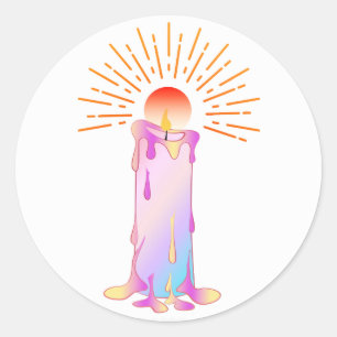Soft Rainbow Candle Sticker