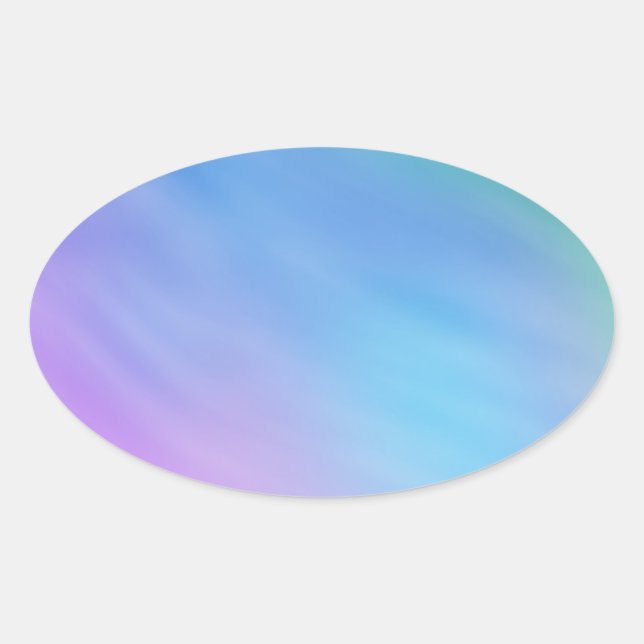 Soft Rainbow Coloured Sky Oval Sticker (Front)