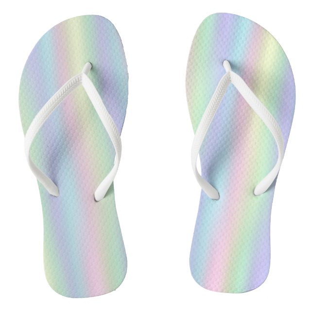 Soft Rainbow Holographic Pastel Jandals (Footbed)