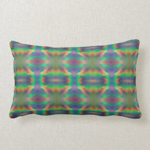 Soft Rainbow Lights Bands Abstract Design Lumbar Cushion
