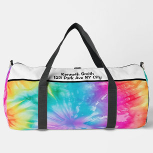 Soft Rainbow Tie Dye Monogram Personalised Kit Duffle Bag