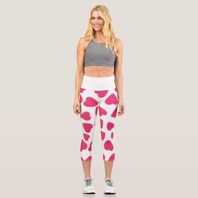 Soft Red Heart Capri Leggings (Front)
