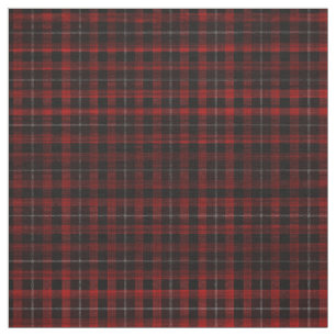 Soft Red Plaid Goth Punk Print Fabric
