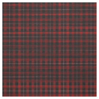 Soft Red Plaid Goth Punk Print Fabric
