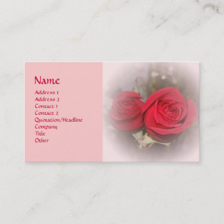 Soft Red Rose Pair Business Card