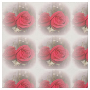 Soft Red Roses Fabric