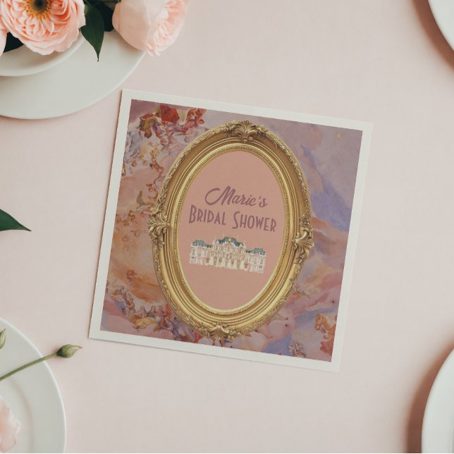 Soft Renaissance Rococo Aesthetic Bridal Shower Napkin (Creator Uploaded)