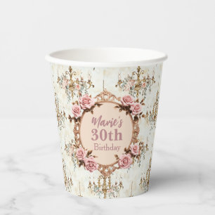 Soft Renaissance Rococo Coquette Regency Party Paper Cups