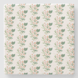 Soft Retro Floral Arrangement Stone Coaster