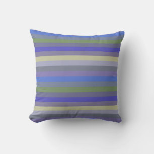 Soft Retro Rainbow Horizontal Stripes Cushion