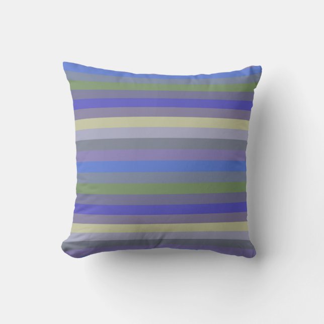 Soft Retro Rainbow Horizontal Stripes Cushion (Front)