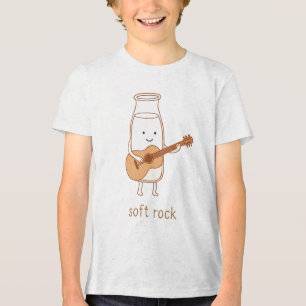 Soft Rock – Cute Milk Bottle Guitar Pun Tri-Blend Shirt