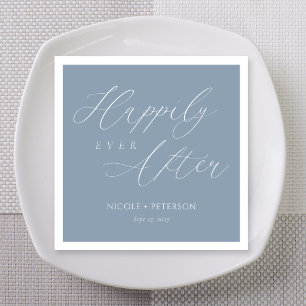 Soft Romantic Dusty Blue Wedding Napkin