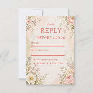 Soft Romantic Floral RSVP Card