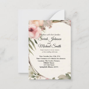 Soft, romantic, floral wedding invitation design