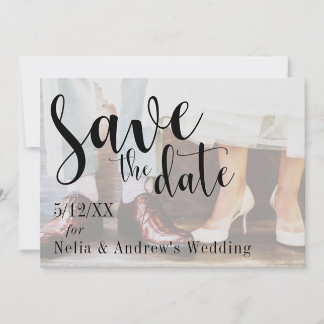 Soft Romantic Photo Typography 30 Save the Date (Front)